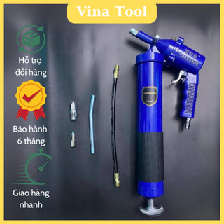 Bơm mỡ hơi khí nén cầm tay tặng kèm vòi bơm, dụng cụ bơm mỡ bò bằng hơi, súng bơm mỡ