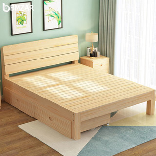 Bmzar Giường Pallet Gỗ Thông Mới Giường Ngủ Đẹp Chất Lượng gỗ thật 100% 3.5/4/5/6 feet Giường có ngăn kéo