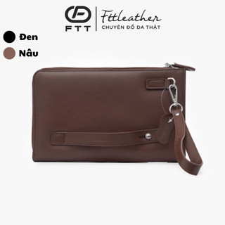 Ví Cầm Tay Nam Cao Cấp, Clutch Nam FTT Leather Da Bò Hai Ngăn, Có Tích Hợp Ngăn Đựng Thẻ Sang Trọng