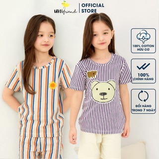 Đồ bộ ngắn tay thun cotton mịn bé trai,bé gái mặc nhà mùa hè Unifriend Hàn Quốc U2024-7