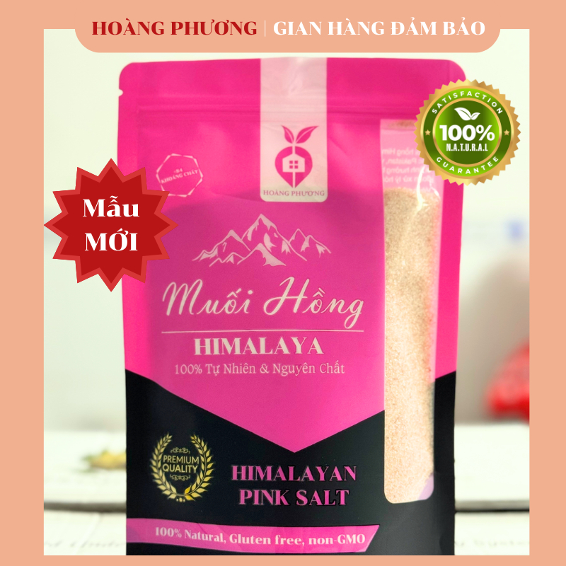 Muối Hồng Himalaya Dạng Hạt Mịn - Tự nhiên Tinh khiết Giàu Khoáng Chất 1Kg 500G Hoàng Phương
