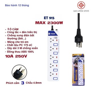 Thailand-Ổ cắm cao cấp chống sét,chống cháy cao cấp ET915