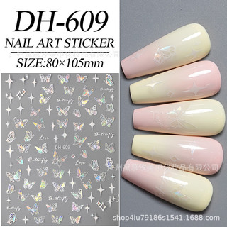 Sticker bướm ánh sao dán móng tay