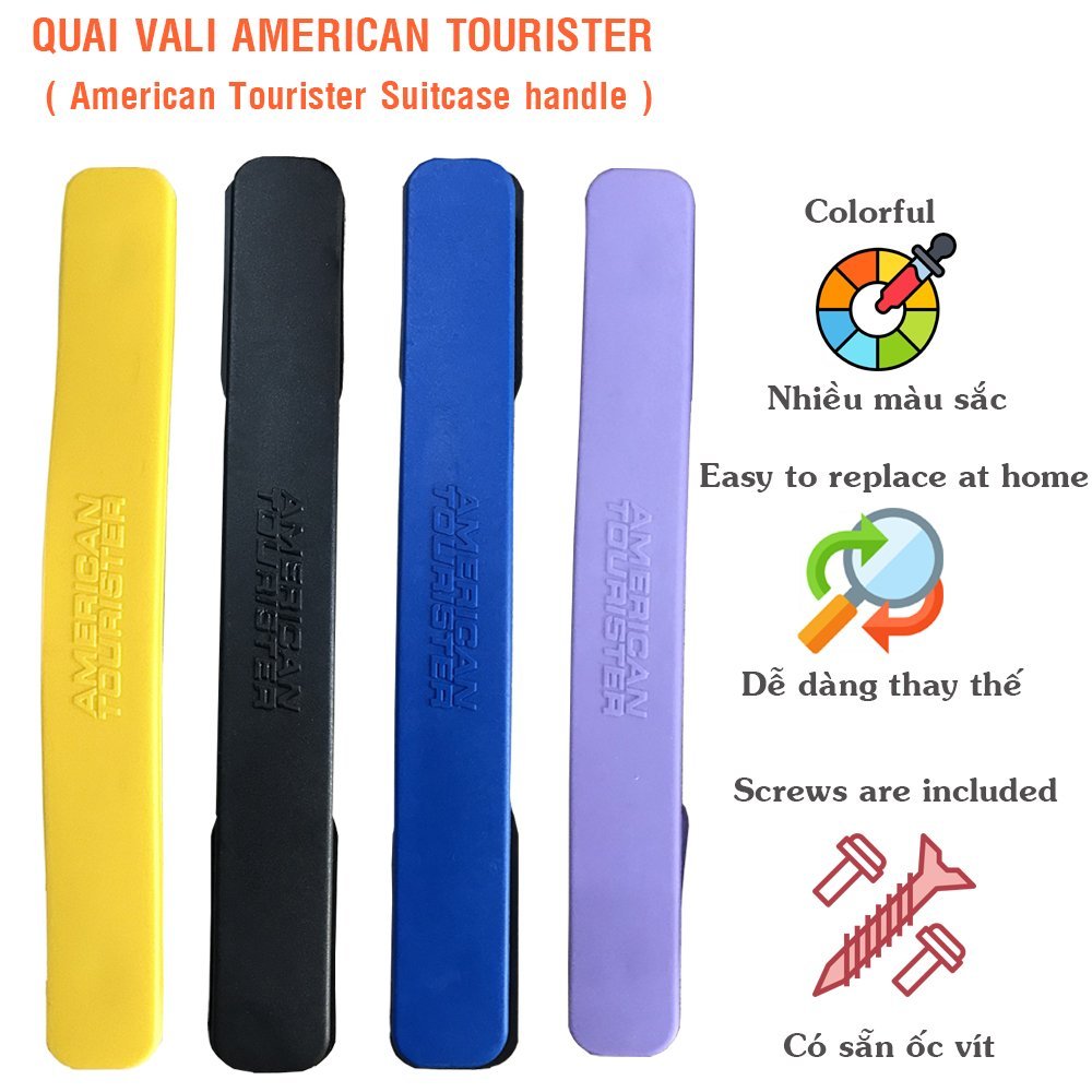 Quai cầm vali American Touriter tay xách vali tự thay thế tại nhà bảo hành 06 tháng tặng kèm ốc vít