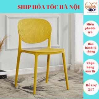 GHẾ NHỰA ĐÚC NGUYÊN KHỐI ĐỤC LỖ SANKYO, GHẾ VĂN PHÒNG, GHẾ CÀ PHẾ, QUÁN ĂN, QUÁN TRÀ TRANH NHIỀU MÀU SẮC.