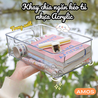 Khay chia ngăn kéo tủ nhựa Acrylic trong suốt siêu dày dặn, khay đựng đồ đa năng phong cách hiện đại