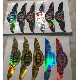 Tem chữ B và tem decal chữ vip hình cánh chim phản quang bảy màu dán xe ô tô, xe ben, xe tải
