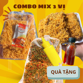 Combo 6 gói cơm cháy siêu chà bông : 2 cơm nếp chà bông, 2 cơm cháy mắm hành, 2 gạo lức siêu chà bông