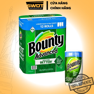  Lốc 12 cuộn khăn giấy Bounty Advanced Mỹ 430cm 107 tờ Khăn giấy lau bếp lau tay thấm dầu đa năng 
