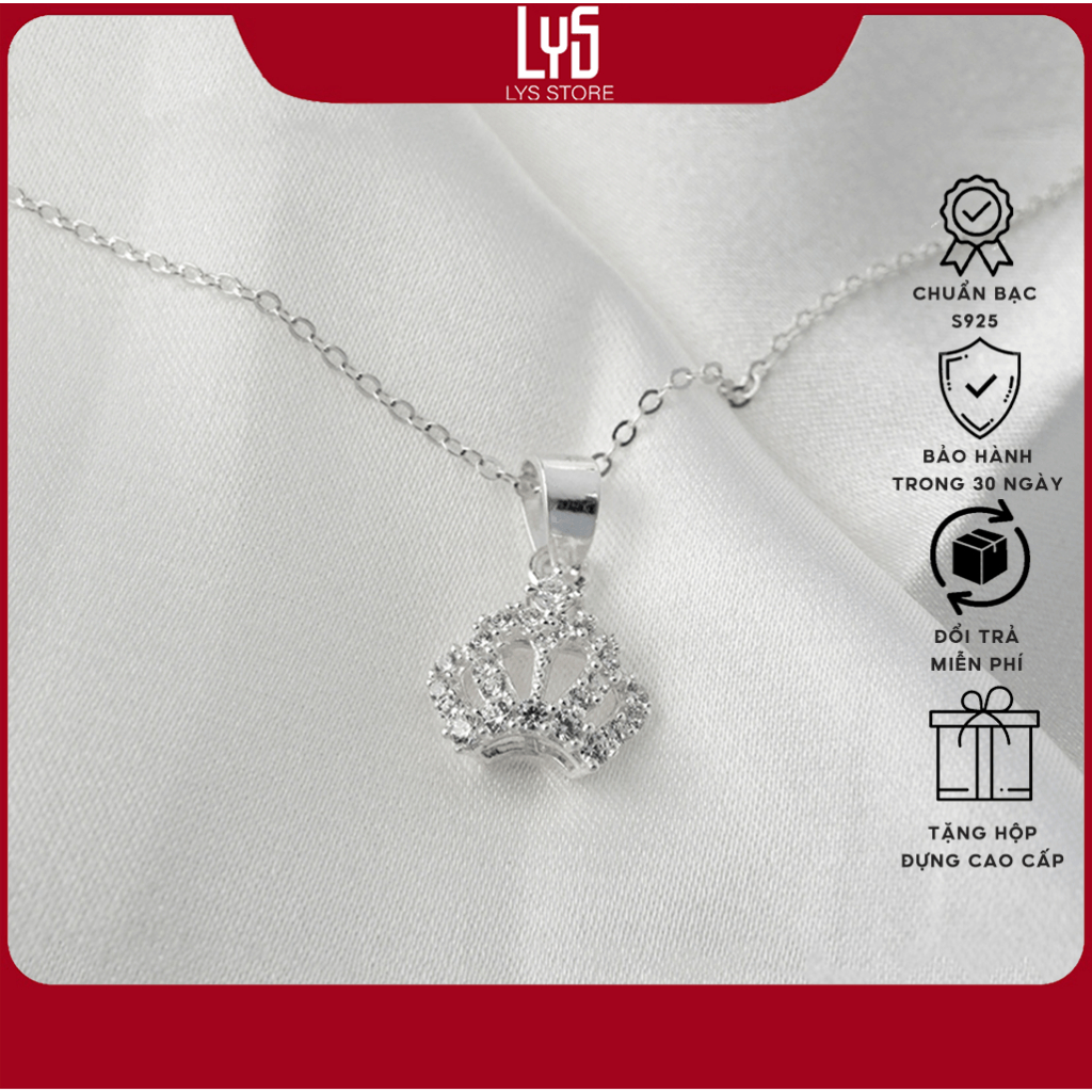 Dây chuyền bac nữ Lys Sparkling Silver Crown Necklace 6158