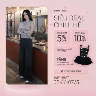 Quần Jean Nữ Duo Widey Legs, Chât Vải Jean Cotton Thoải Mái , WQJ013,SOMEHOW