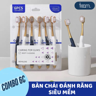 Combo 6 bàn chải đánh răng TOAM nội địa Trung lông mềm, chải siêu êm, làm sạch sâu đánh sạch mảng bám