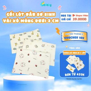 Gối Xô Sơ Sinh Mỏng Dưới 2cm Lót Đầu Cho Bé BAFABY Vải Xô Muslin An Toàn Thấm Hút Tốt - 348