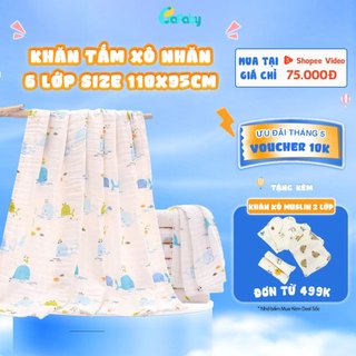 Khăn Tắm Xô Cotton 6 Lớp BAFABY Siêu Mềm Thấm Hút Tốt An Toàn Cho Bé Sơ Sinh - 353