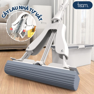 Cây lau nhà tự vắt TOAM chất liệu đầu mút cao su non thấm hút siêu nhanh chỉ với 3 giây