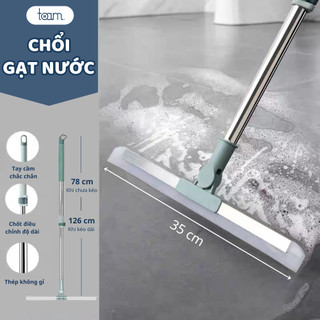 Chổi gạt nước sàn nhà tắm silcon chống trượt TOAM quét nhà thông minh gạt sạch nhà tắm kèm cán inox điều chỉnh độ dài