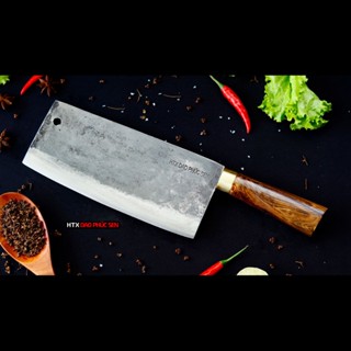 Dao Chặt Gà Vịt Thép Nhíp Sắc bén cán gỗ cẩm G05D HTX DAO PHÚC SEN