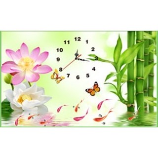 Tranh đính đá 5d-tranh tự làm mẫu tranh hoa sen đẹp combo 2 bức