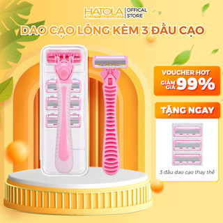 Bộ Dao Cạo Lông Và 3 Đầu Dao Cạo Thay Thế Cạo Sạch Mọi Loại Lông Hatola