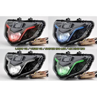 Đèn pha led, chóa đèn led 2 tầng y15zr malaysia cho yamaha exciter 150 đời 2019 - 2021