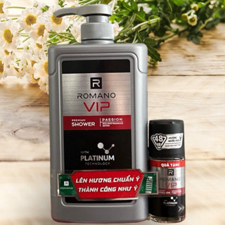 SỮA TẮM NAM ROMANO VIP PASSION 650G TẶNG LĂN KHỬ MÙI TRỊ GIÁ 70K