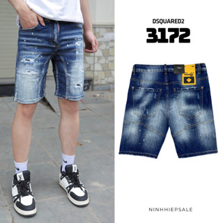 Quần short nam Dsquared2 xanh vảy sơn mài đùi chất denim dày dặn,quần jean nam xanh DSQ2 trẻ trung năng động 3172