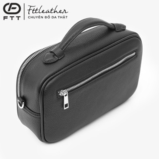 Túi cầm tay nam cao cấp, túi golf nam Fttleather da bò kết hợp đeo chéo và xách tay tiện dụng