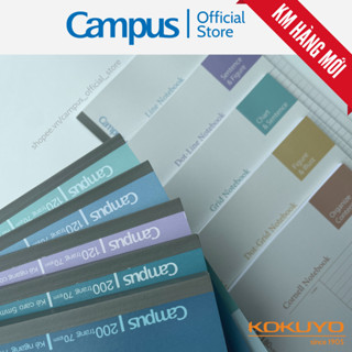 Vở Gáy Keo Basic Notebook Phong Cách Đơn Giản Dòng Kẻ Tự Chọn 80/120/200 Trang Khổ A4/B5 Chính Hãng Campus