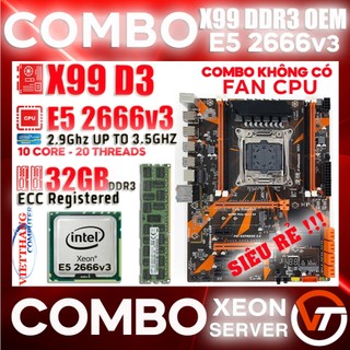 Combo x99 ddr3 chạy giả lập - main x99d3 + cpu xeon e5 2666v3 combo x99 vừa giả lập vừa chơi game