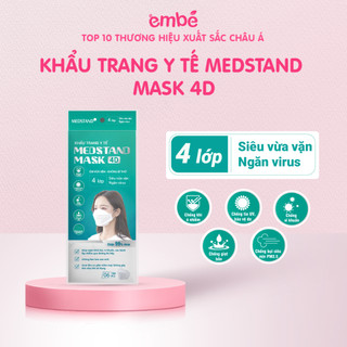 Khẩu trang 4 lớp chống bụi mịn MEDSTAND Khẩu trang y tế Medstand Mask 4D