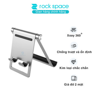 Giá đỡ điện thoại thông minh xoay 360 độ Rockspace Metal dùng được 2 mặt chống trượt hàng chính hãng