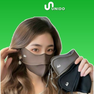Khẩu trang chống nắng UNIDO chống tia UV 3 lớp bảo vệ da mặt cho cho nam nữ tái sử dụng - K06