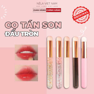 Cọ son môi, tán trang điểm môi đầu tròn đa chức năng mini bỏ túi