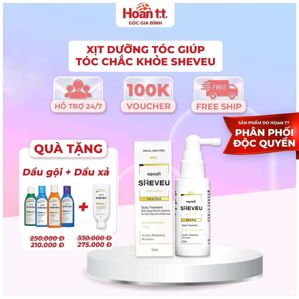 Xịt Dưỡng Tóc Phục Hồi Da Đầu Chuyên Sâu Sheveu -  Lọ Dầu Dưỡng Tóc Giúp Tóc Chắc Khỏe Và Suôn Mượt 50ml