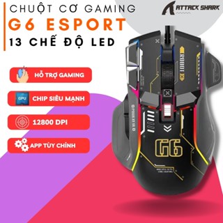 Chuột Cơ Máy Tính Gaming Attack Shark G6 Pro 2024 Led Cực Ngầu Cao Cấp Chế Độ Chuẩn Game, Văn Phòng
