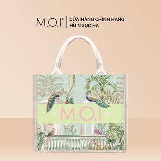  Túi cói họa tiết Chim Công M.O.I make over image