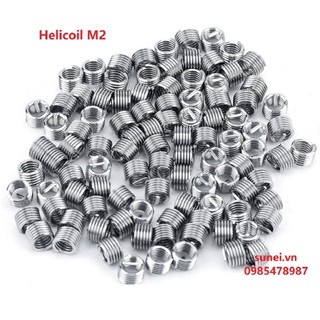 Ren cấy M2 chất liệu inox304 kích thước từ 1D-3D ren cấy lò xo helicoil sáng bóng