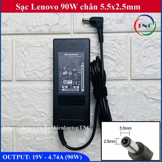 Sạc Laptop Lenovo 19V - 4.74A - 90W đường kính đầu sạc 5.5mm ký hiệu chân 5.5x2.5mm ( Adapter Lenovo)