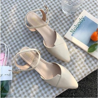 Giày Cao Gót Vá Lớp Mũi hở gót 3cm Giày dép xinh Mys mã SD-0335