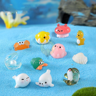 Mô hình các thú nhỏ, sinh vật biển, đại dương ( cá heo, tôm, cua, vỏ sò) trang trí tiểu cảnh, keycap