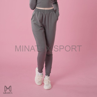 Minatex - J2 - Quần jogger tập gym yoga chạy bộ có túi cạp chun bo gấu, chất vải mỏng mát, co giãn 4 chiều k xù