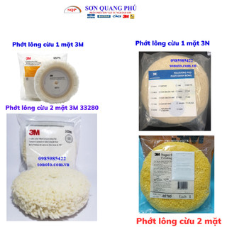 Phớt lông cừu 3N 8inch (20.5cm), pad đánh bóng xe ô tô, bánh lông cừu bước 1 2 mặt SONQUANGPHU323