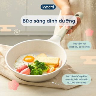 Chảo vân đá chống dính, sâu lòng inochi - omi simple rán/xào 20cm, 26cm,28cm