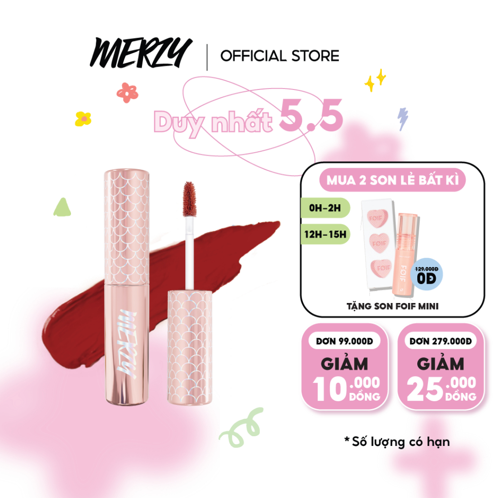 [NEW][V6 SIREN HOLIDAY] Son Kem Lì Merzy The First Velvet Tint 4.5g