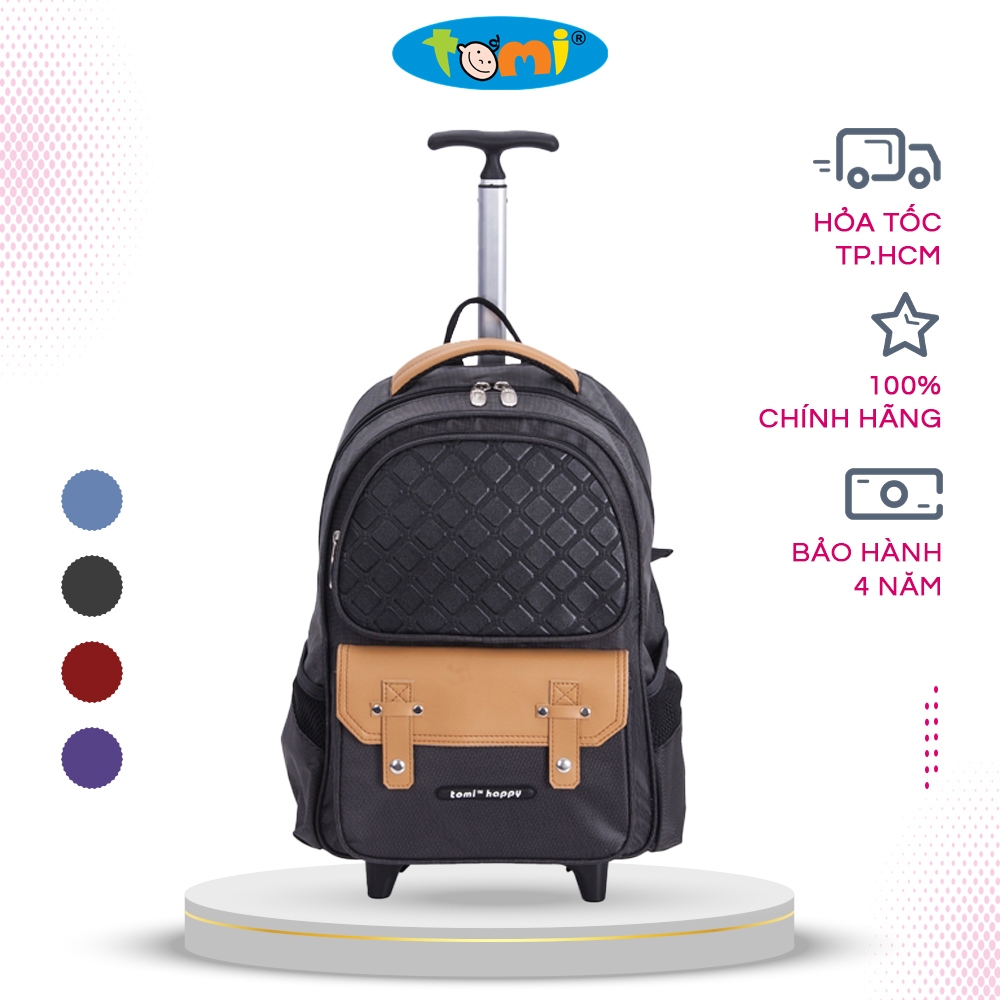 Balo kéo học sinh Tomi B17 chất liệu chống nước, gọn nhẹ và tiện ích, cần kéo rời dễ sử dụng
