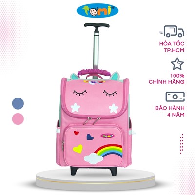 Balo kéo học sinh Tomi B23 chống gù chất liệu chống nước, gọn nhẹ, tháo lắp cần kéo dễ dàng
