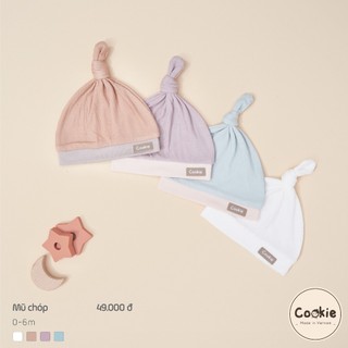 Mũ Chóp Cookie cotton mềm,mát cho bé sơ sinh