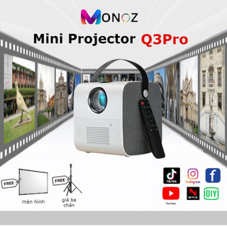 [Đế + Màn hình] Máy chiếu Ray Q3 Pro HD 1080P 4K WiFi LED đơn sắc.