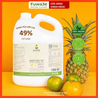 Nước rửa tay hữu cơ Fuwa3e enzyme sinh học từ dứa 3.8L hương quýt – An toàn cho mọi loại da
