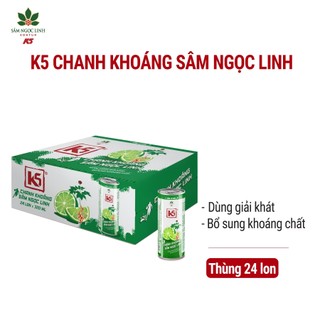  Nước Tăng Lực K5 Sâm Ngọc Linh Thùng 24 Lon Vị Chanh Khoáng  320ml Lon  